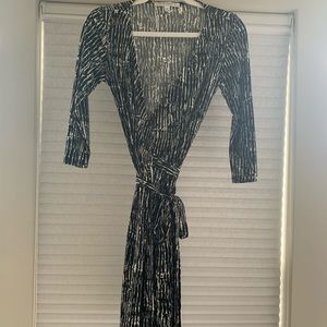 Black & White Wrap Dress